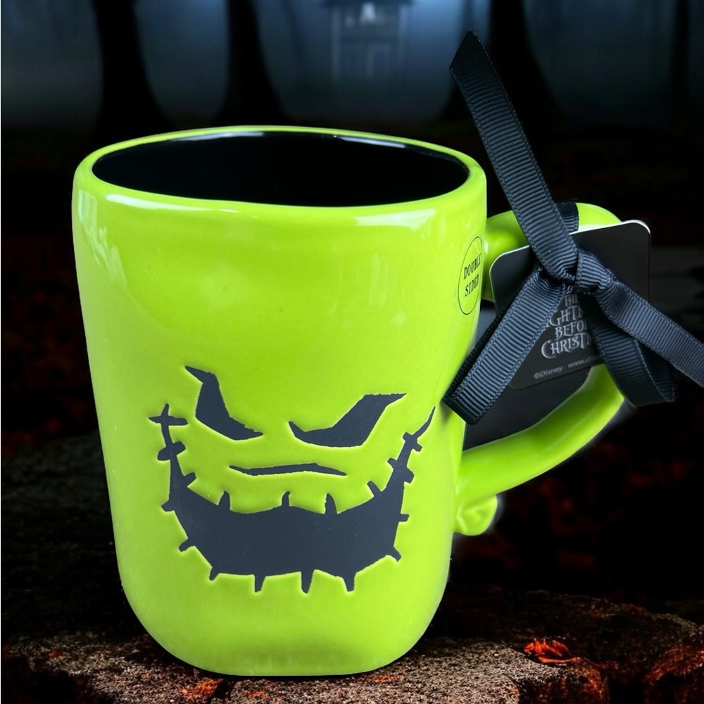 Disney Oogie Boogie 18oz Mug Nightmare Before Christmas Green Black Inside New